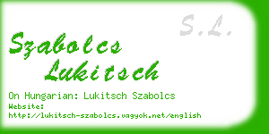 szabolcs lukitsch business card